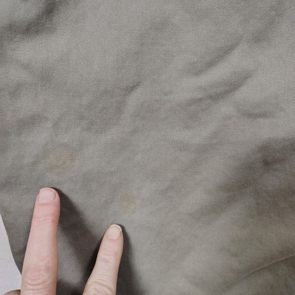 Levi's Shacket‎ Mens L Sherpa Lined Button Up Olive Green Pockets Faded Distress - Picture 9 of 16